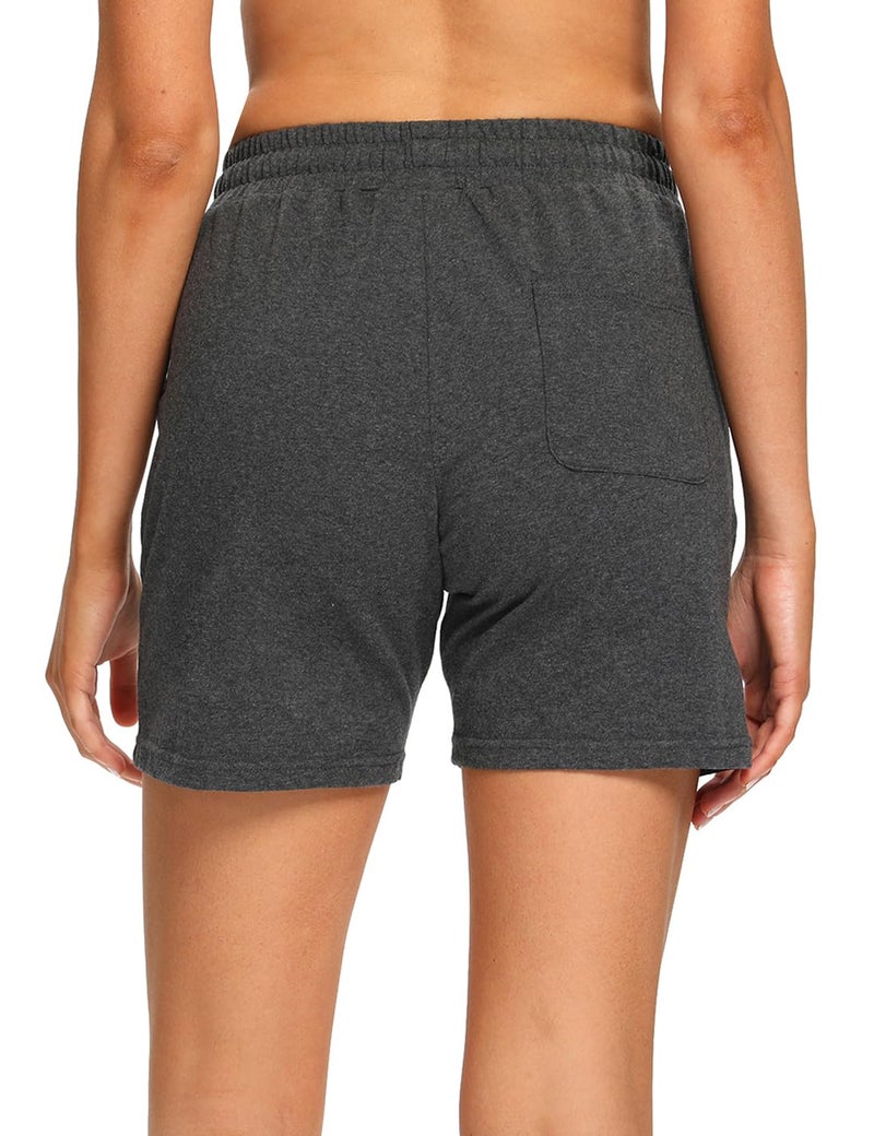 EZRUN Womens Bermuda Shorts Summer Sweat Shorts with Deep Pockets 5" Cotton Shorts for Women Gym Workout - Image 5